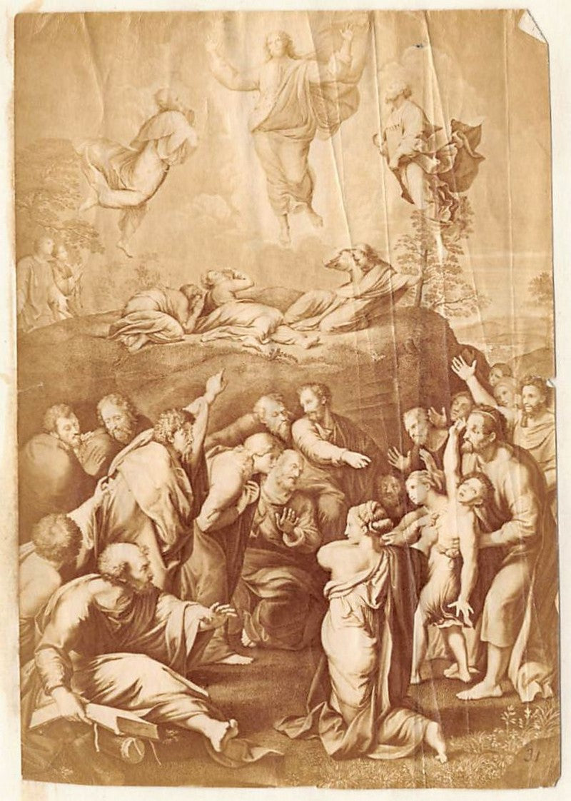 Raphael's Transfiguration of Christ Religious Painting Antique Albumen Print Photo c.1900