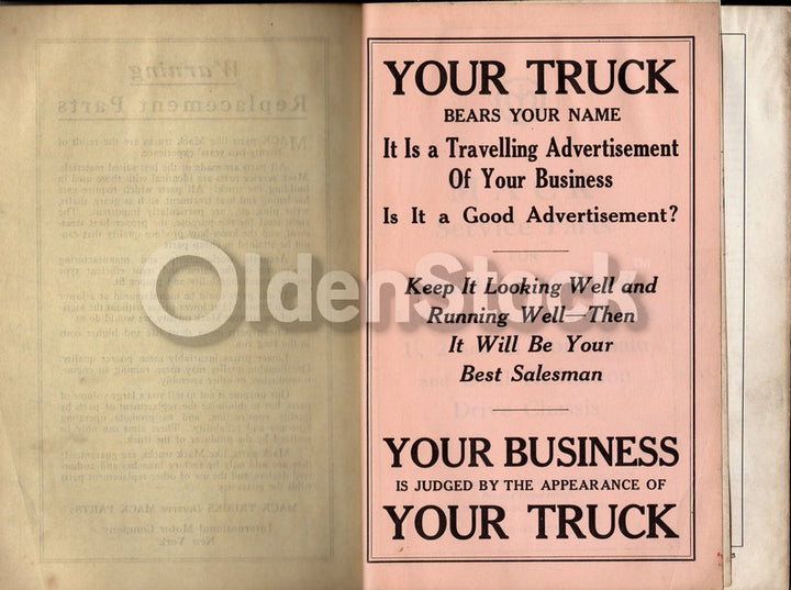 Mack Trucks International Motor Company Antique Auto Repair Parts Catalog 1924