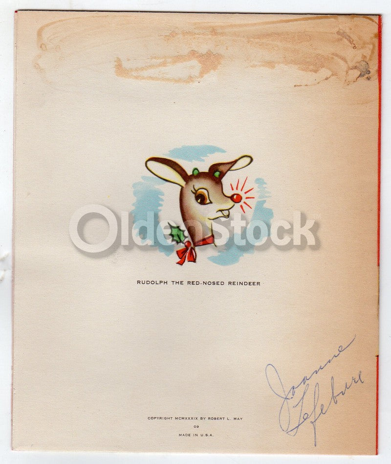Rudolph the Red Nosed Reindeer Vintage Unused Christmas Greeting Card