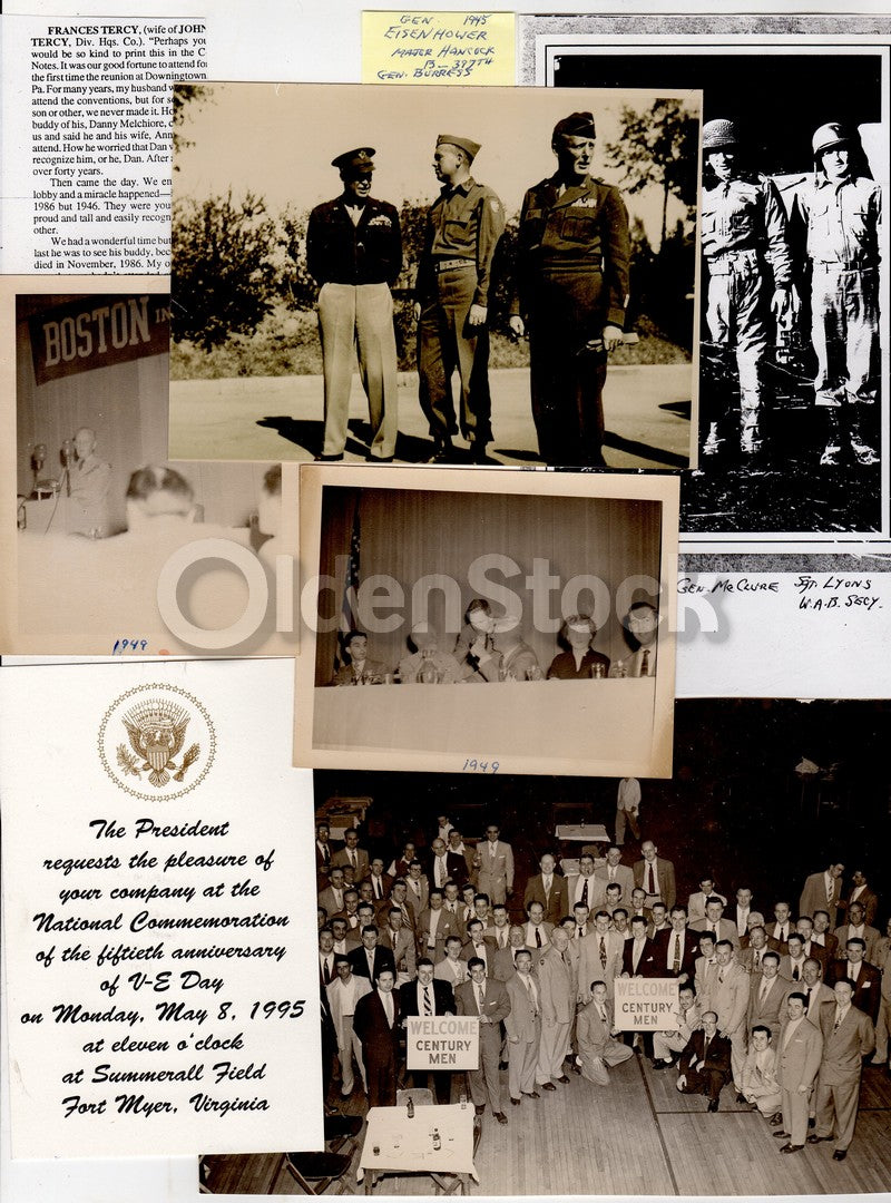 WWII 100th Infantry Division General Withers Burress Original Photos Ephemera lot