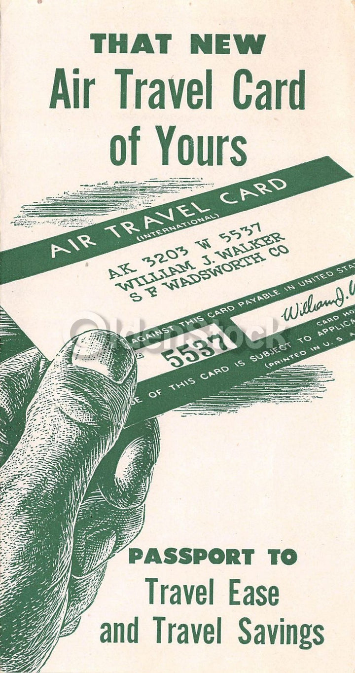 American Airlines Air Travel Club Card Vintage Graphic Advertising Brochure