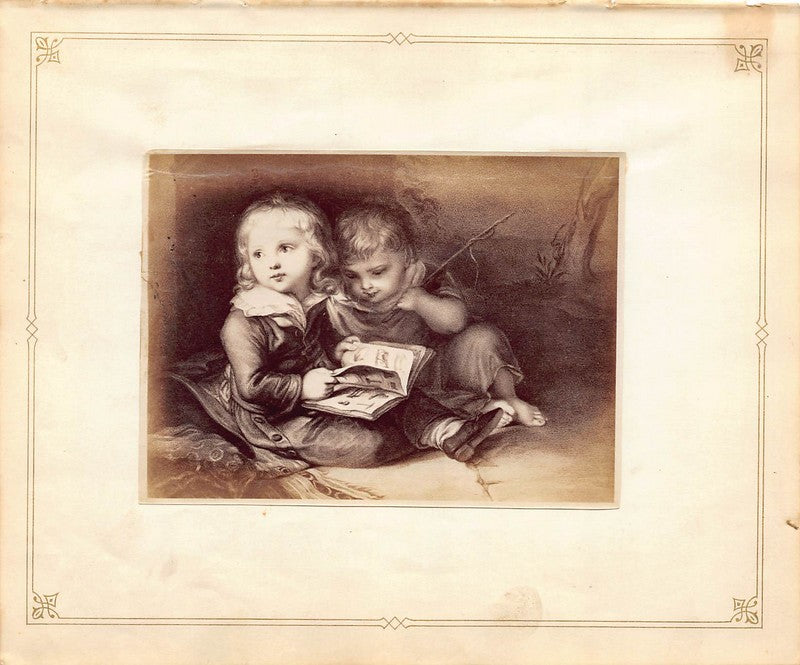 Heinrich Bucker Bilderbuch für Kinder Kids Painting Antique Albumen Print Photo c.1900