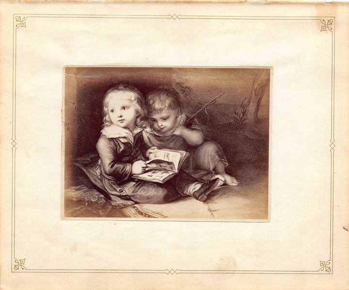 Heinrich Bucker Bilderbuch für Kinder Kids Painting Antique Albumen Print Photo c.1900