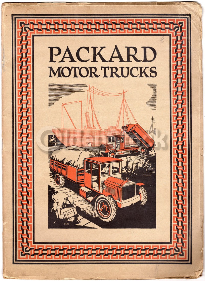 Packard Automobile Trucks Large Antique Lithograph Advertising Brochure Book