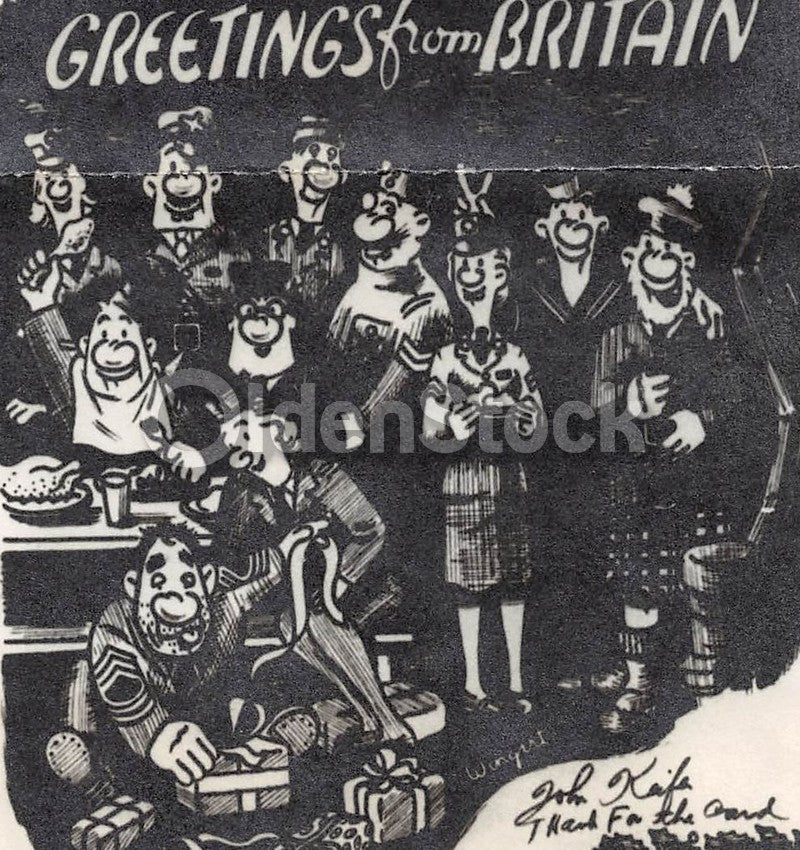 Greetings from Britain WAC Women in Military Vintage WWII Graphic V-Mail Letter