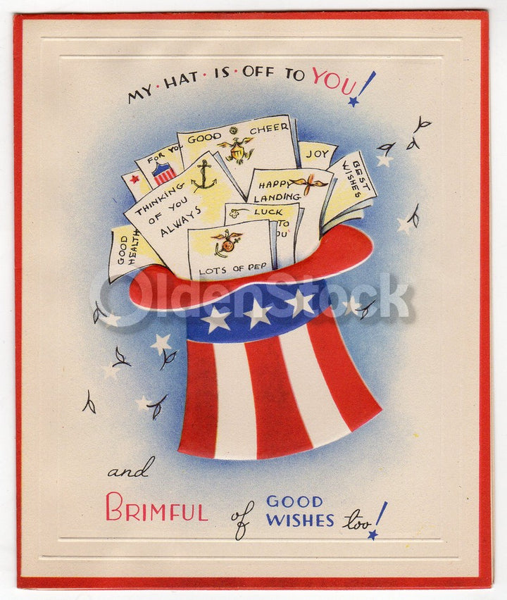 Benjamin Franklin Quote Vintage WWII Military Service Soldiers Patriotic Greeting Card