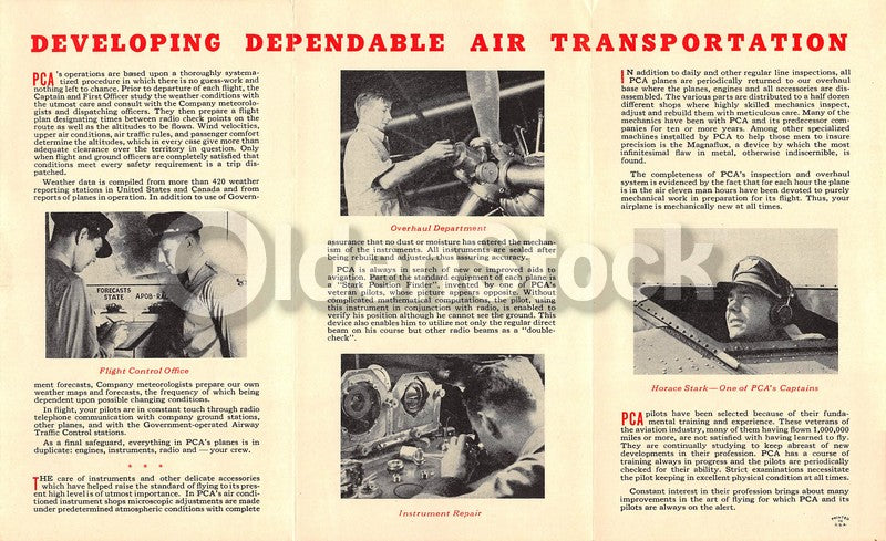 Pennsylvania Central Airlines Secure Flights Vintage Graphic Advertising Brochur
