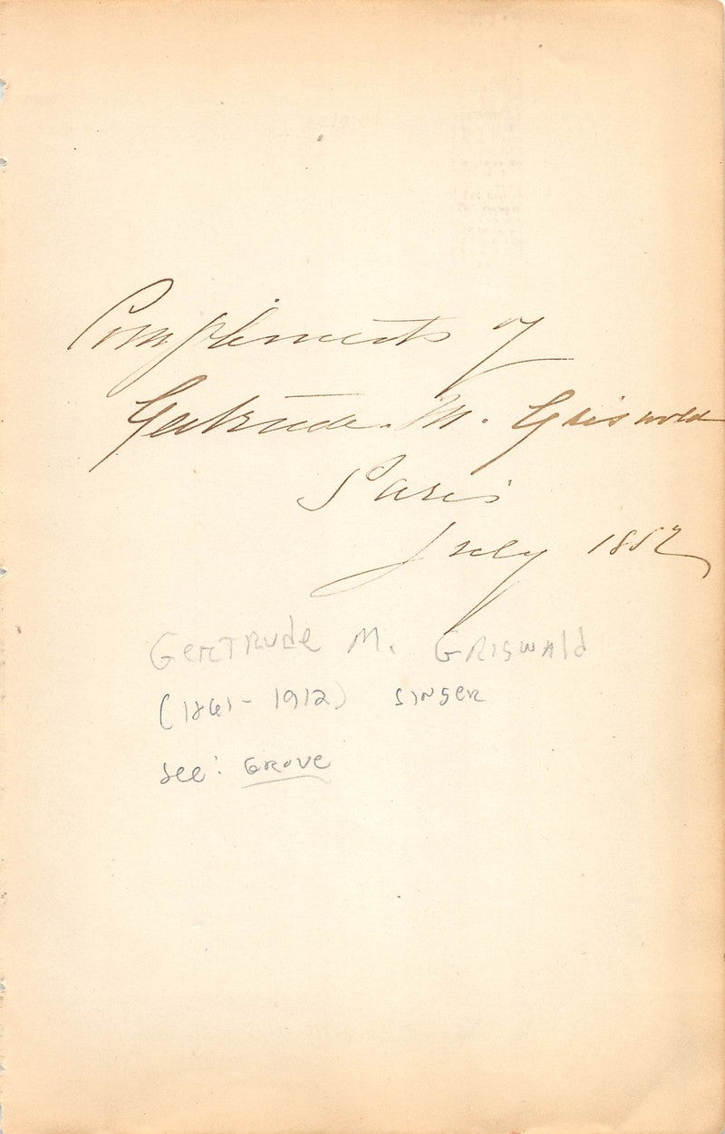Gertrude Griswold Madeline Broadway Play Theatre Stage Actress Antique Autograph Signature