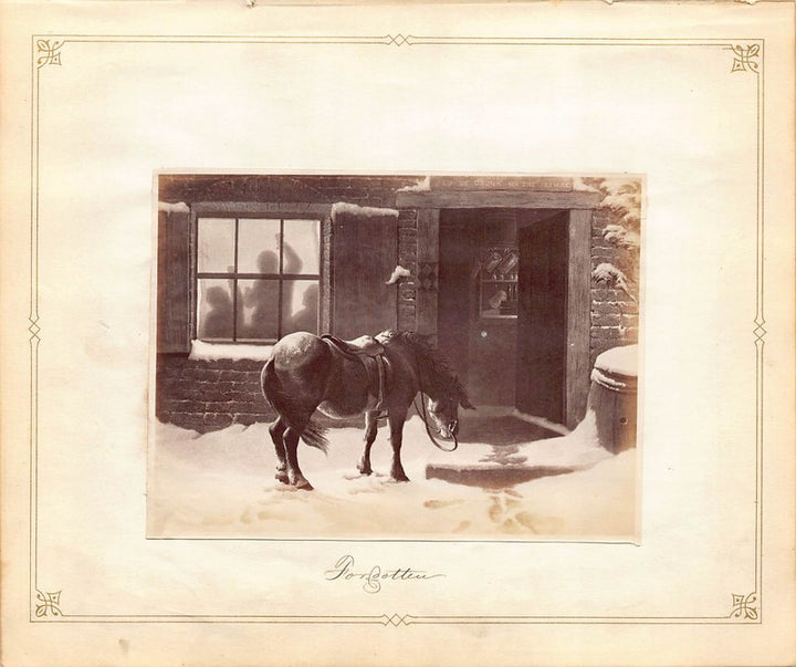 Sheahan 'Forgotten' Horse Temperance Painting Antique Albumen Print Photo c.1900
