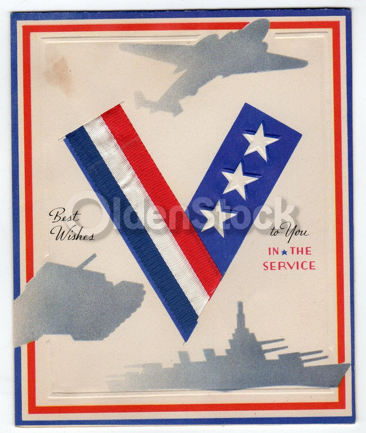 John Rodman Drake Quote V for Victory Vintage WWII Patriotic Greeting Card