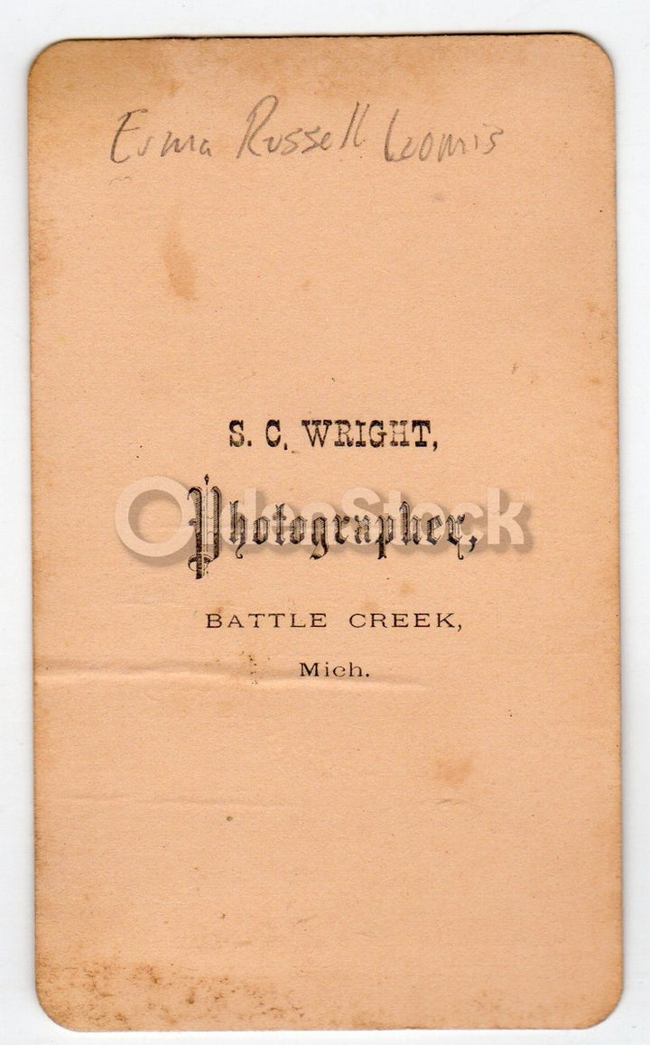 Erma Russell Loomis Battle Creek Michigan Antique Victorian CDV Photos