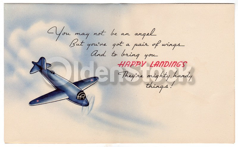 US Military Air Force Pilot Appreciation Vintage WWII Patriotic Greeting Card