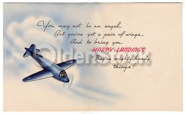 US Military Air Force Pilot Appreciation Vintage WWII Patriotic Greeting Card