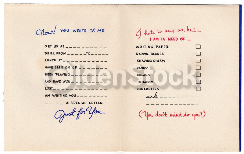 US Military Soldiers Appreciation Vintage WWII Victory Patriotic Greeting Card