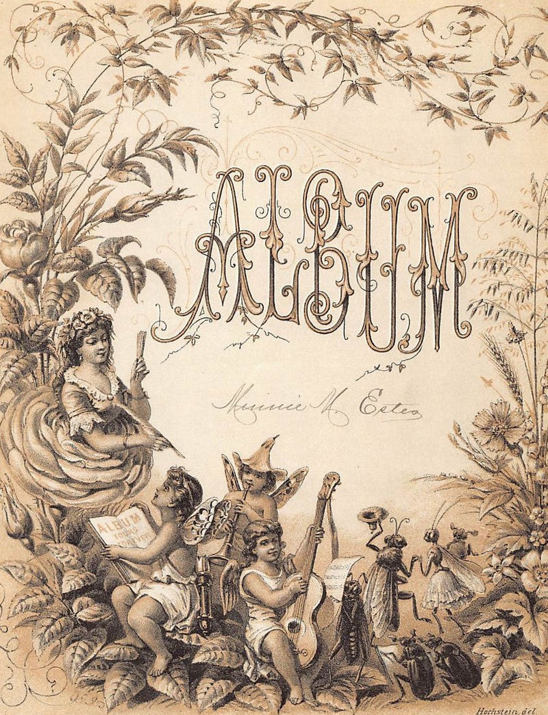 Cherubs and Fairies Musical Instruments Antique Fantasy Illustration by Hochstein
