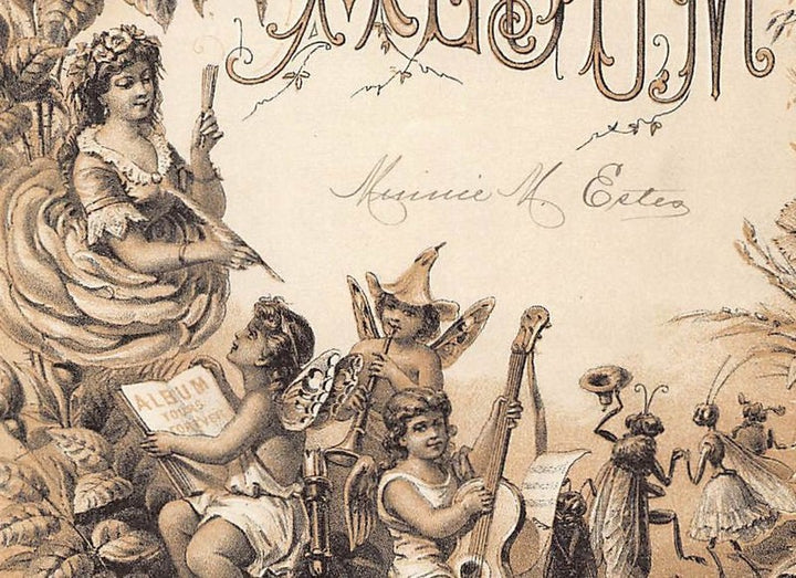 Cherubs and Fairies Musical Instruments Antique Fantasy Illustration by Hochstein