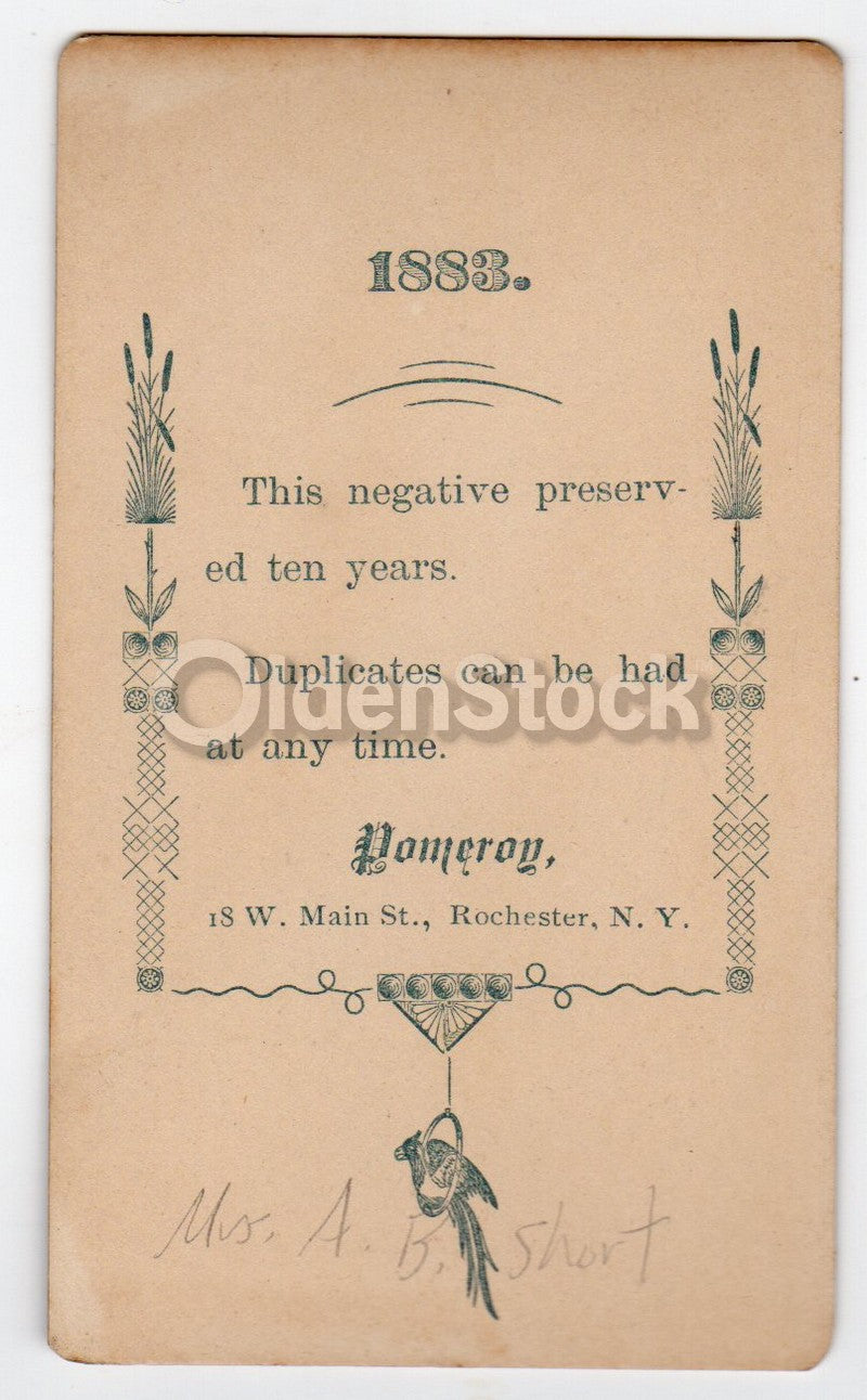 Mr & Mrs A. B. Short Rochester New York Antique Victorian CDV Photos
