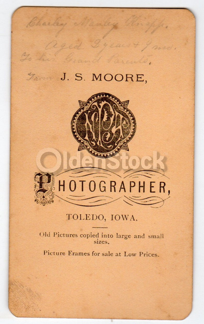 Arthur B. Knapp Cute Little Boy Toledo Iowa Antique Tintype & CDV Photos lot