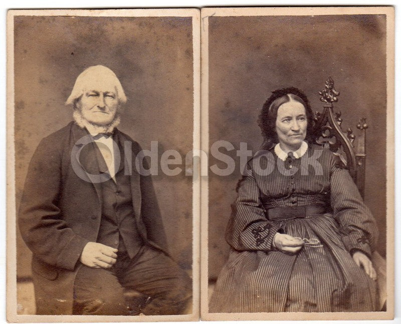 Mr & Mrs Buckley Pennsylvania Quakers Antique Victorian CDV Photos