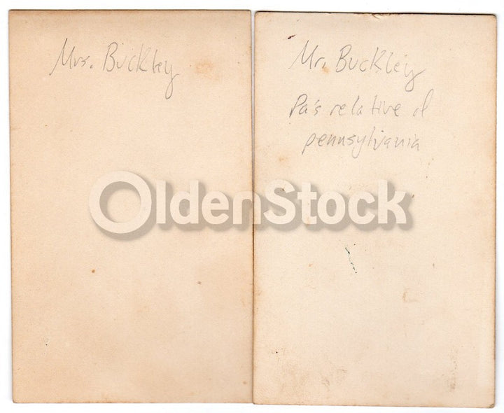 Mr & Mrs Buckley Pennsylvania Quakers Antique Victorian CDV Photos