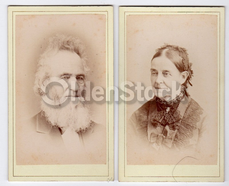 Mr & Mrs Alpheus Manley Oberlin Ohio Antique Victorian CDV Photos