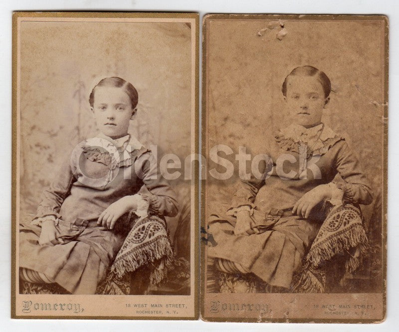Cute Little Girl Rochester New York Antique CDV Photos Original & Later Duplicat