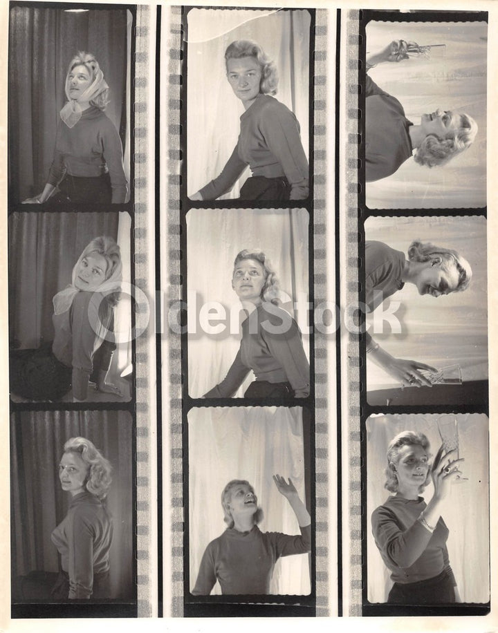 Lovely Blonde Fashion Model Toasting Poses Vintage 1960s Photoshoot 8x10 Photo