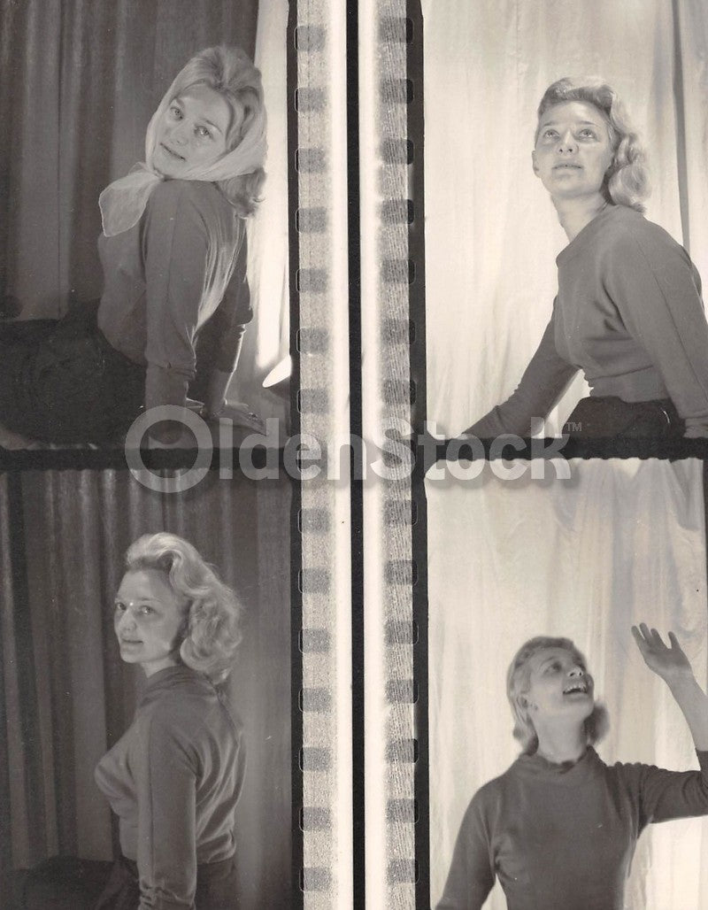 Lovely Blonde Fashion Model Toasting Poses Vintage 1960s Photoshoot 8x10 Photo