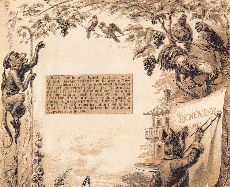 Rosa Bonheur Fox Painter Artist Antique Fantasy Wildlife Illustration by Hochstein