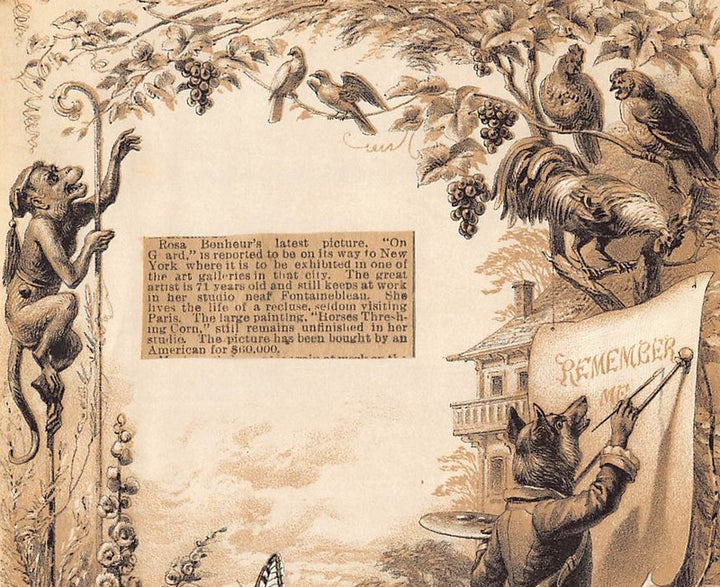 Rosa Bonheur Fox Painter Artist Antique Fantasy Wildlife Illustration by Hochstein