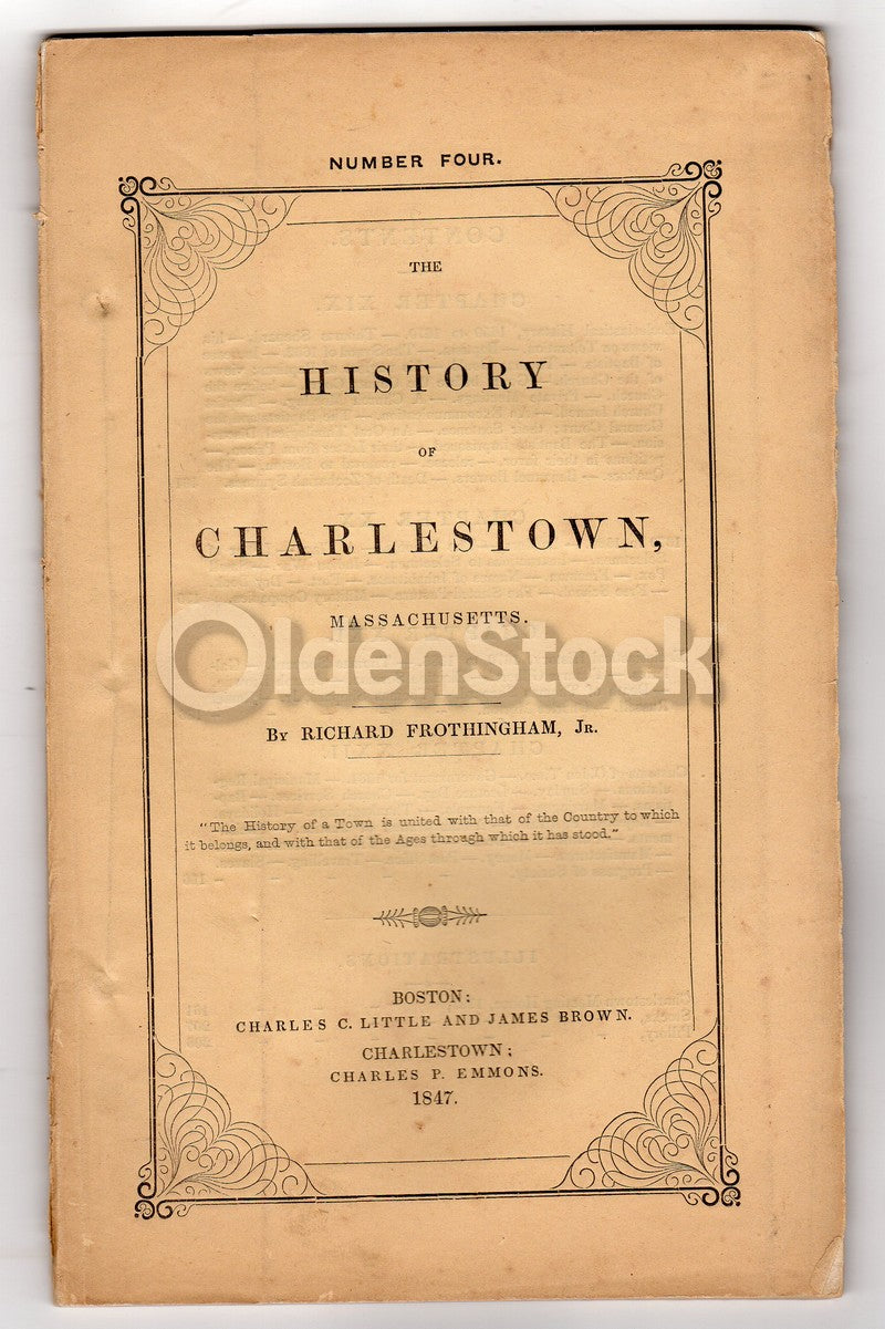 History of Charlestown Massachusetts by Frothingham Antique Boston Pamphlet Book
