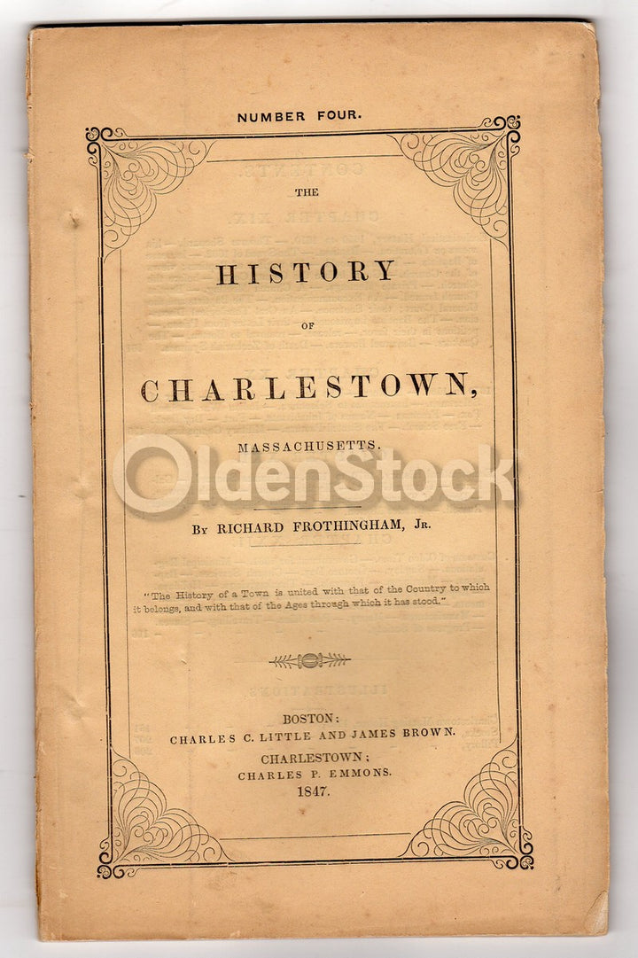 History of Charlestown Massachusetts by Frothingham Antique Boston Pamphlet Book