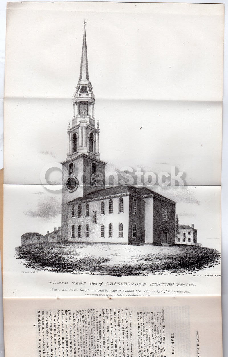 History of Charlestown Massachusetts by Frothingham Antique Boston Pamphlet Book