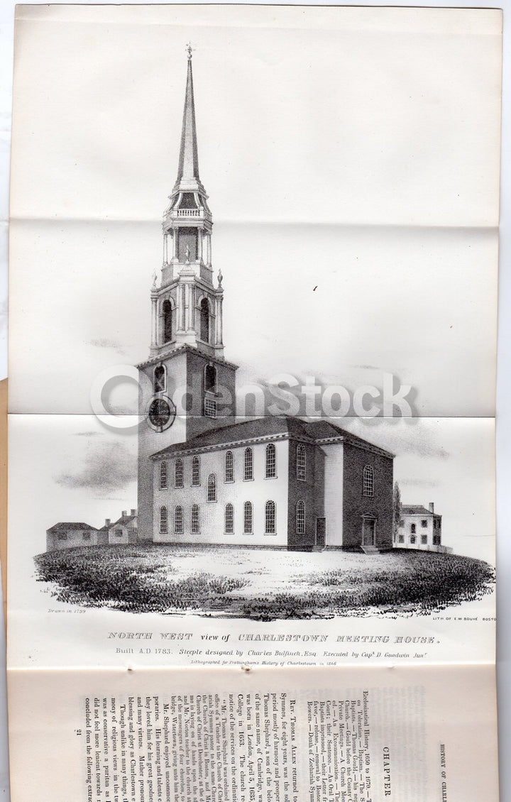 History of Charlestown Massachusetts by Frothingham Antique Boston Pamphlet Book