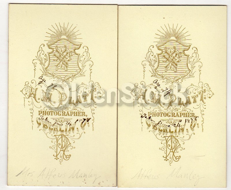 Mr & Mrs Alpheus Manley Oberlin Ohio Antique Victorian CDV Photos
