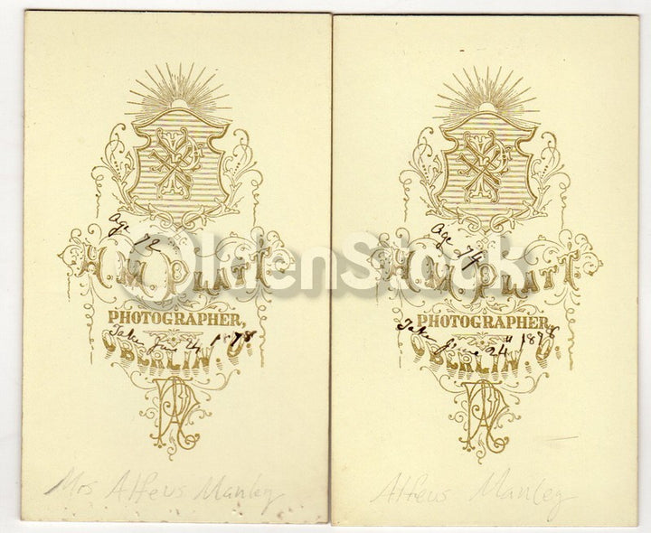 Mr & Mrs Alpheus Manley Oberlin Ohio Antique Victorian CDV Photos