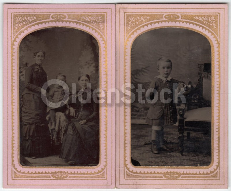 Arthur B. Knapp Cute Little Boy Toledo Iowa Antique Tintype & CDV Photos lot