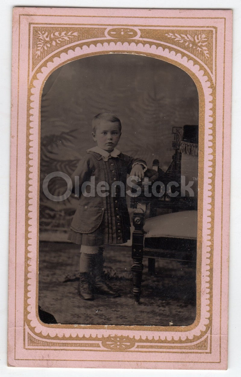 Arthur B. Knapp Cute Little Boy Toledo Iowa Antique Tintype & CDV Photos lot