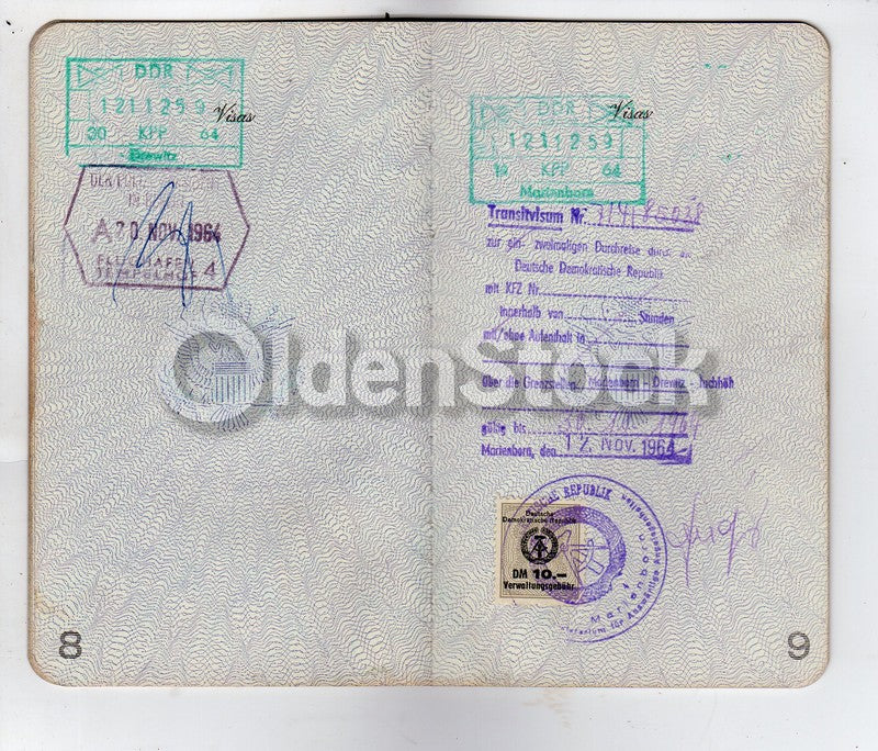 Cancelled US Passport Stamps to London Dover Drewitz Schweiz & more