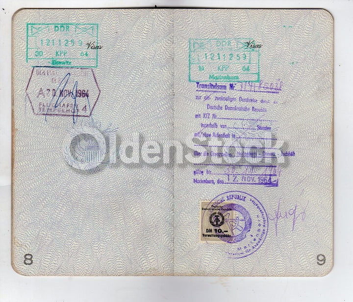 Cancelled US Passport Stamps to London Dover Drewitz Schweiz & more
