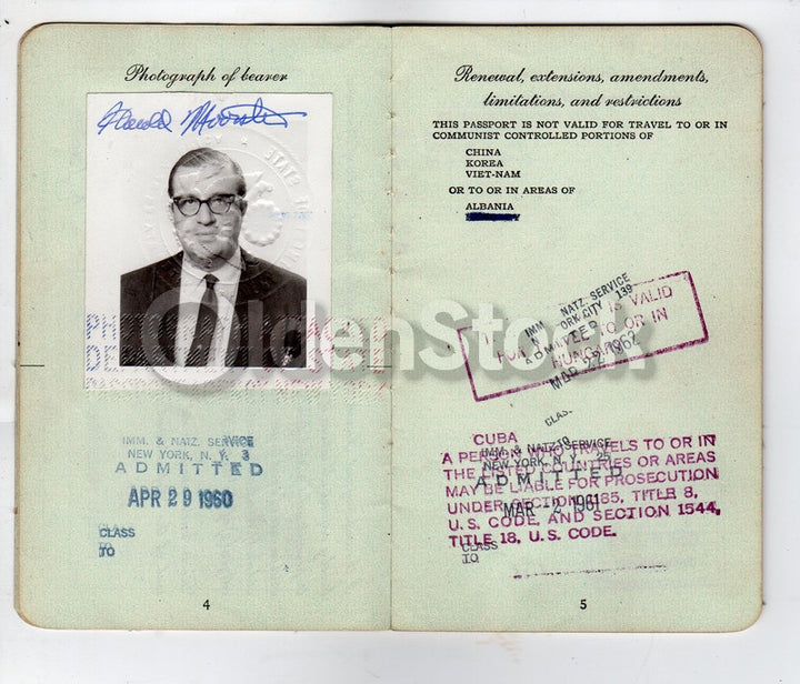 Cancelled US Passport Stamps to France London Zurich Bromma & more