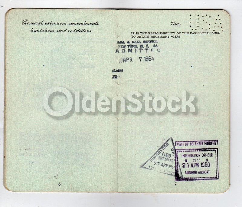 Cancelled US Passport Stamps to France London Zurich Bromma & more