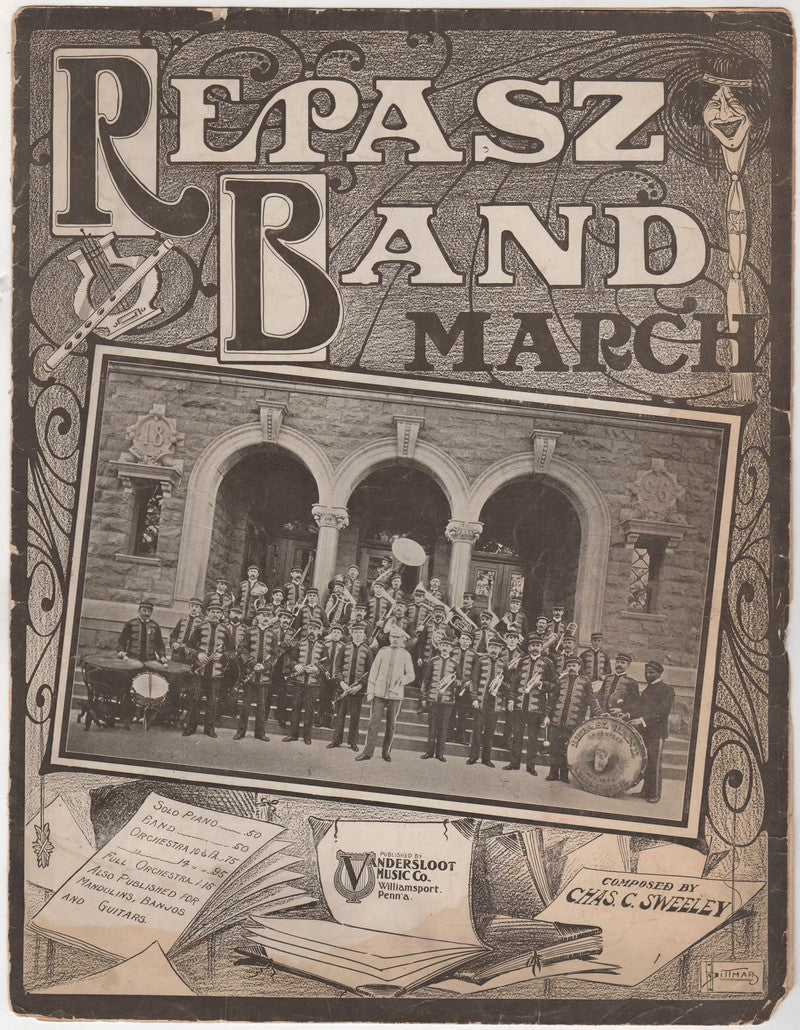 Repasz Band March Antique Sheet Music by Chas. Sweeley 1901