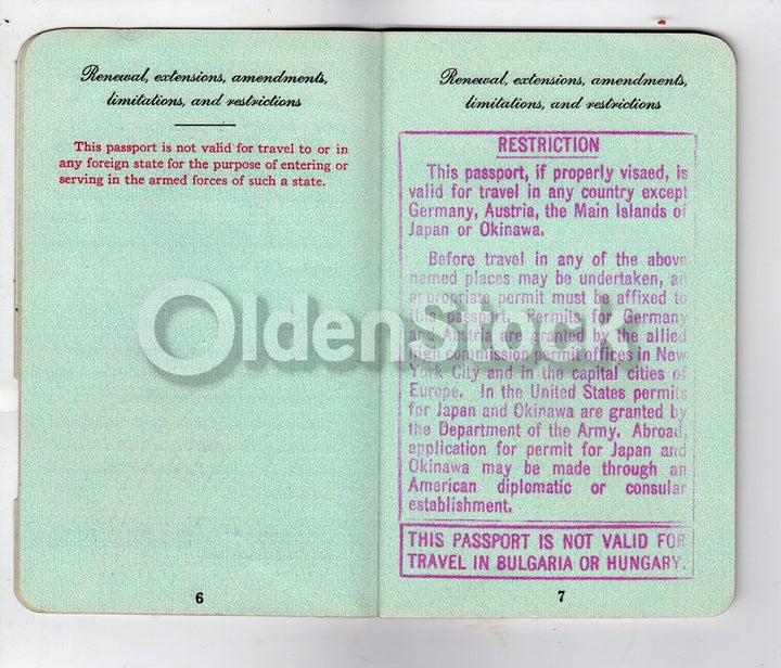 Cancelled US Passport Stamps to France Northolt Napoli Italy & more