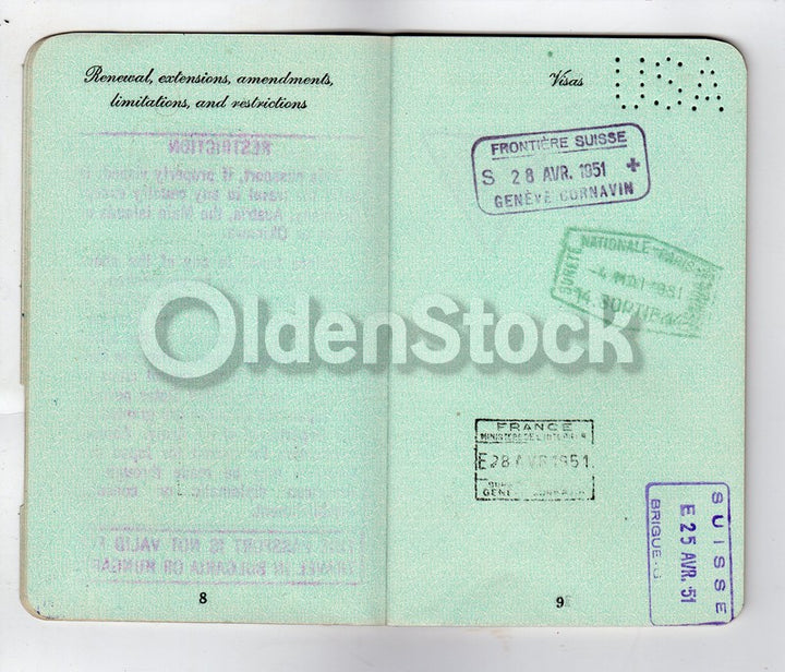Cancelled US Passport Stamps to France Northolt Napoli Italy & more