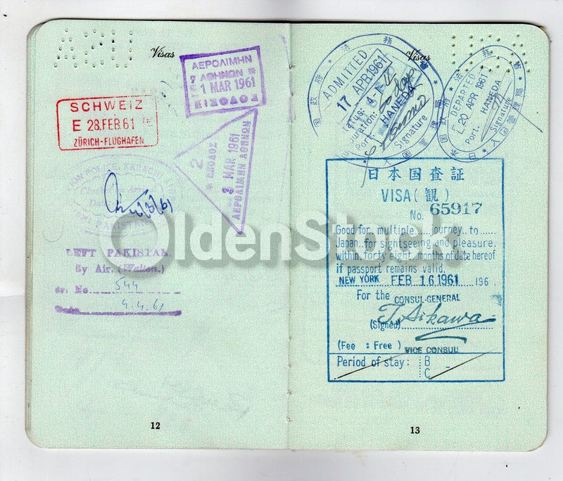 Cancelled US Passport Stamps to Hong Kong India Pakistan Japan Philippines & more