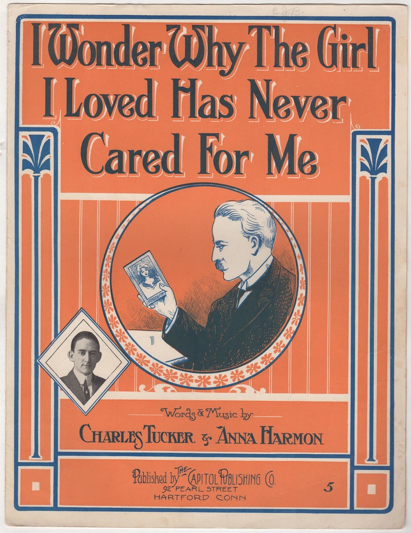 The Girl I Loved Has Never Cared For Me Antique Sheet Music 1914