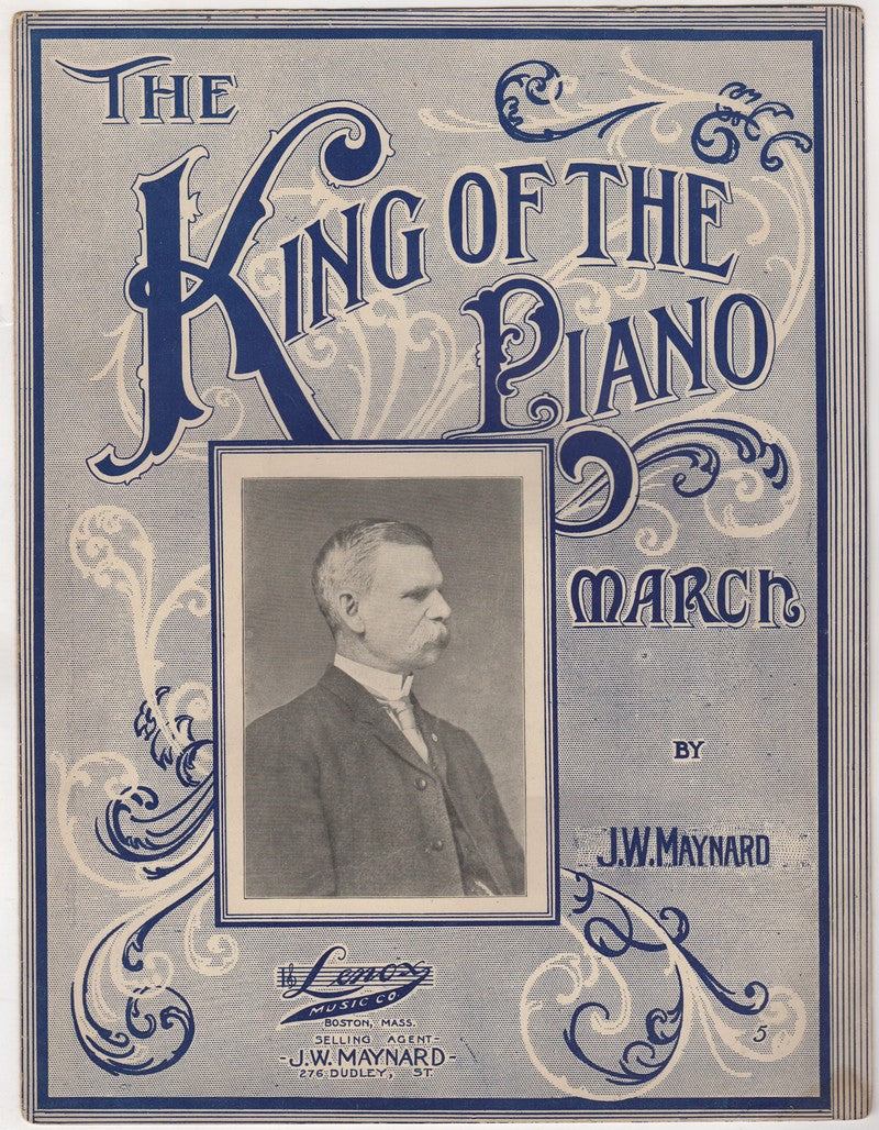 King of Piano March Song by J.W. Maynard Antique Sheet Music 1913