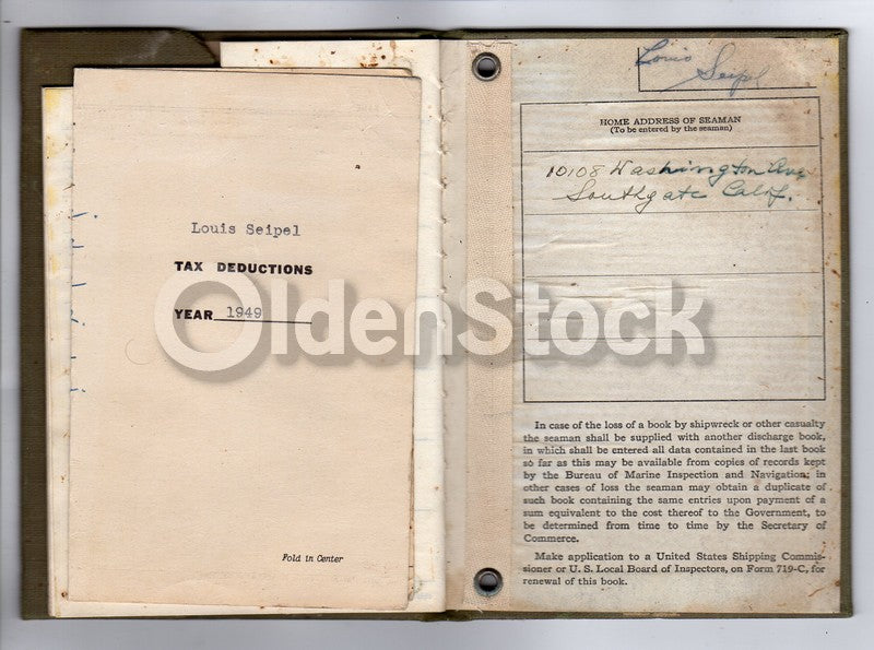 WWII Seaman's Passport 1943 and Cancelled United States Passport