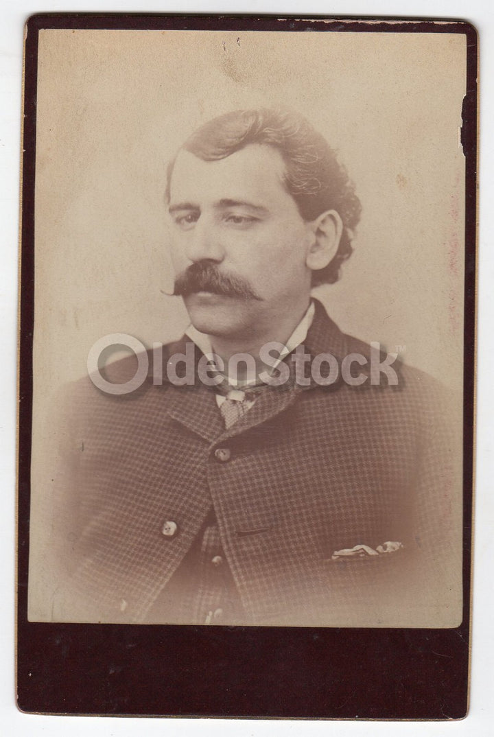 Cross Eyed Man Medical Condition London Coney Island Antique Cabinet Card Photo